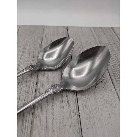 Oxford Hall Stainless Steel SUTHERLAND Serving Spoons 8 1/2 and 7 1/2 inches - Picture 2 of 7